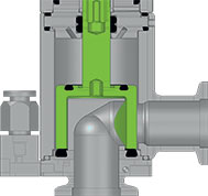 VAT 24.2 Angle Valve with Seal Protection - Closed